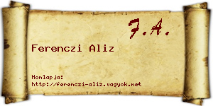 Ferenczi Aliz névjegykártya