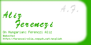aliz ferenczi business card